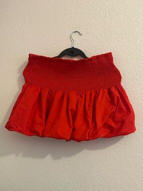 Live 4 Truth Red Smocked Bubble Hem Mini Skirt